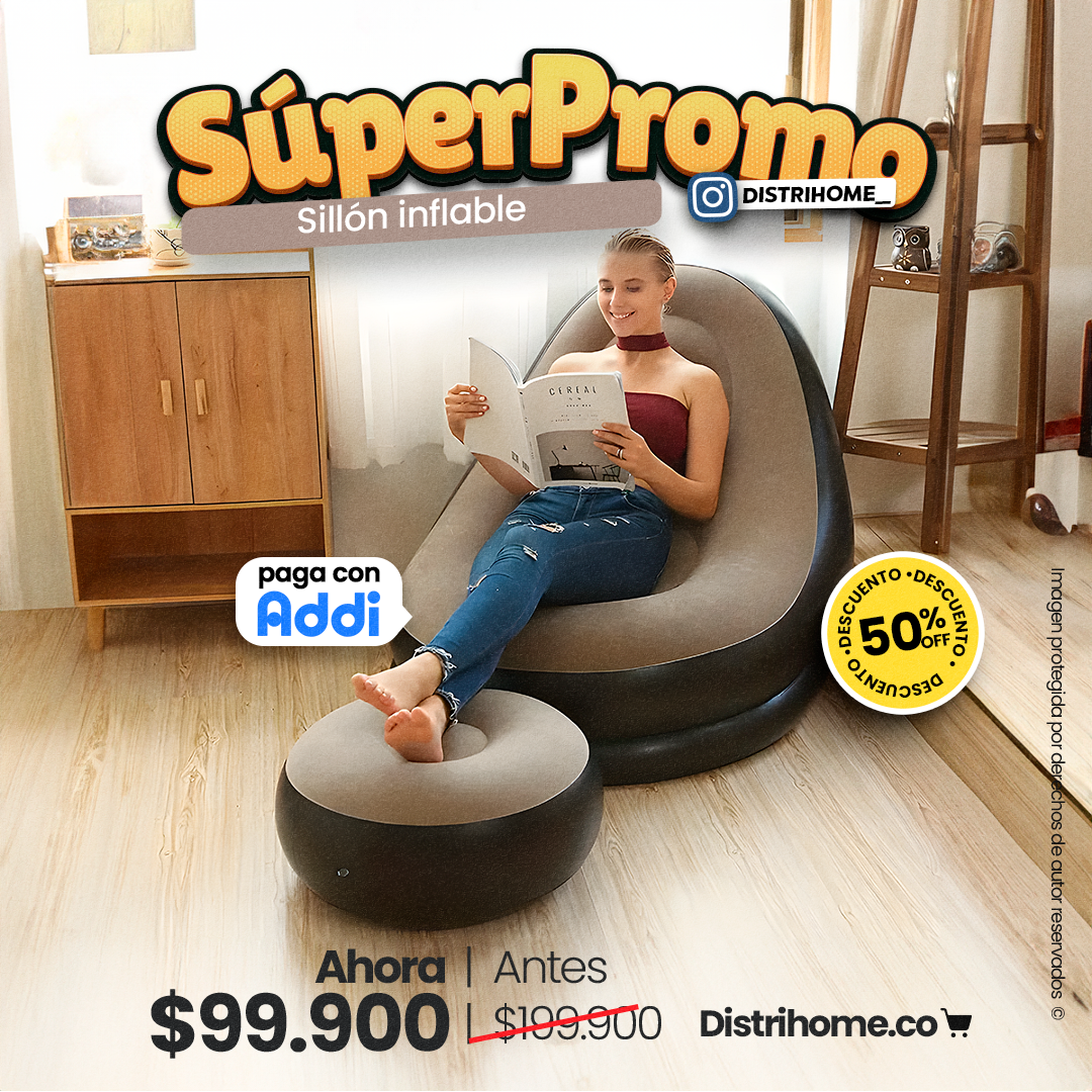 SILLON INFLABLE CON REPOSA PIES
