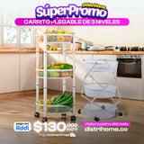 CARRITO ORGANIZADOR DE VERDURA 3 NIVELES PLEGABLE