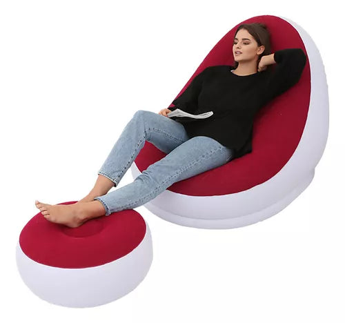 SILLON INFLABLE CON REPOSA PIES