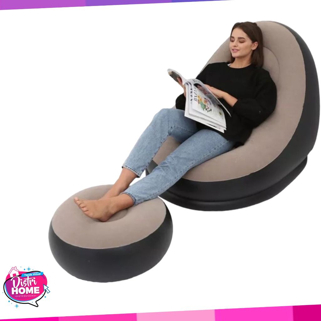 SILLON INFLABLE CON REPOSA PIES