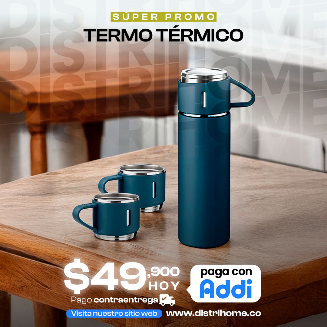 SET TERMOS DE AGUA CALIENTA + 3 VASOS