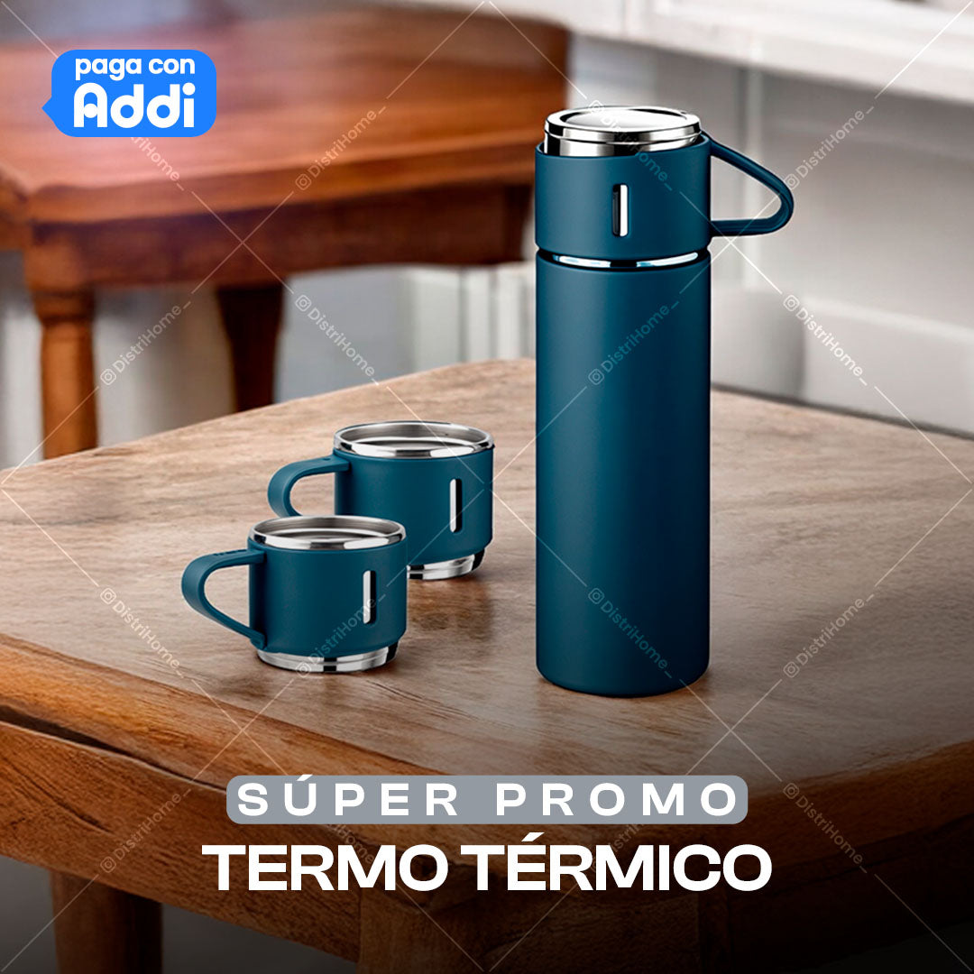 SET TERMOS DE AGUA CALIENTA + 3 VASOS