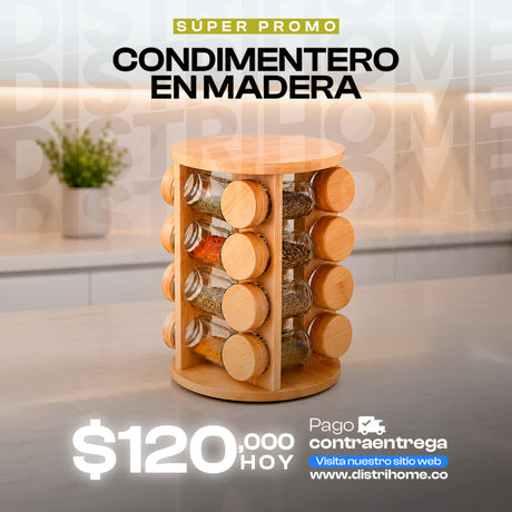 CONDIMENTERO MADERA GIRATORIO