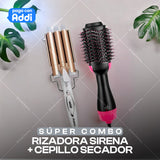 COMBO RIZADORA SIRENA + CEPILLO SECADOR